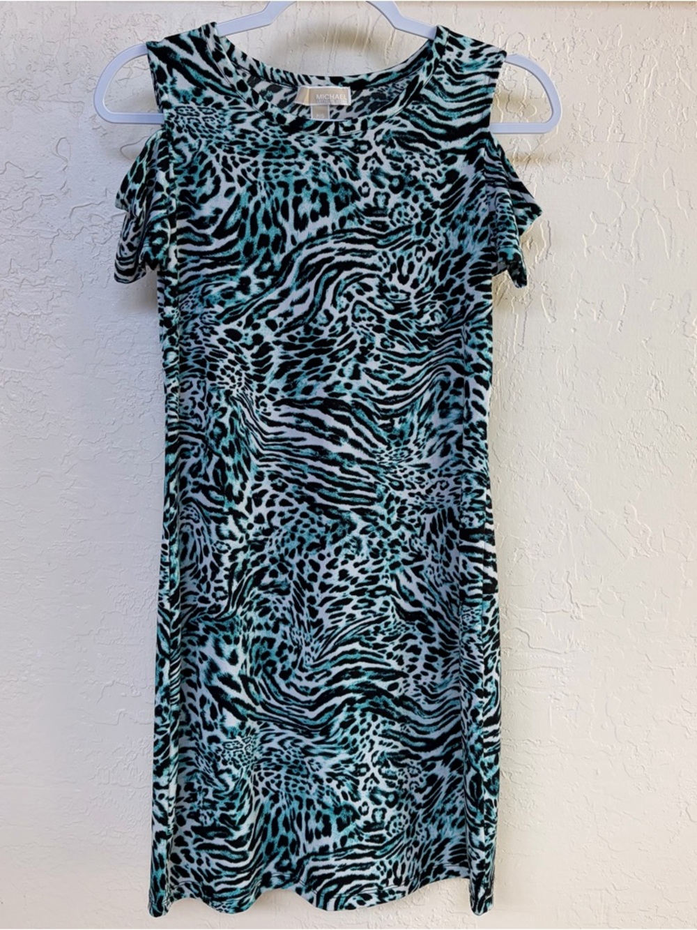 Michael Kors Animal-Print Cold-Shoulder Dress